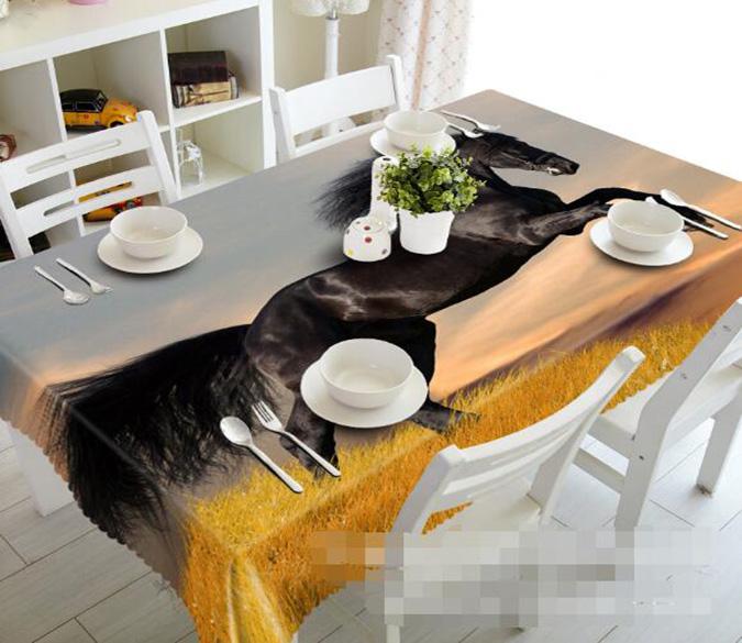 3D Black Horse 979 Tablecloths Wallpaper AJ Wallpaper 