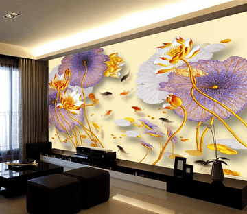 Golden Lotus Wallpaper AJ Wallpaper 