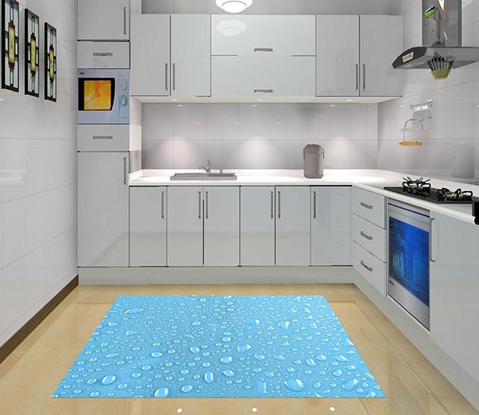 3D Water Droplets Kitchen Mat Floor Mural Wallpaper AJ Wallpaper 
