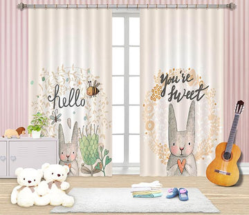 3D Lovely Rabbit 2427 Curtains Drapes Wallpaper AJ Wallpaper 
