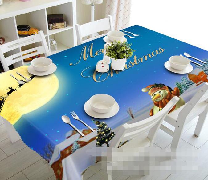3D Christmas Eve Bright Moon 1456 Tablecloths Wallpaper AJ Wallpaper 