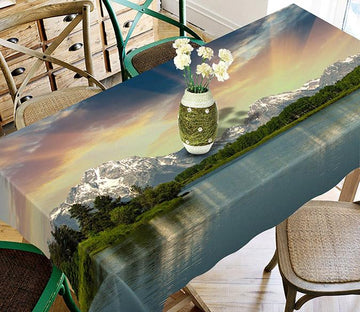 3D River Mountain Sunshine 597 Tablecloths Wallpaper AJ Wallpaper 