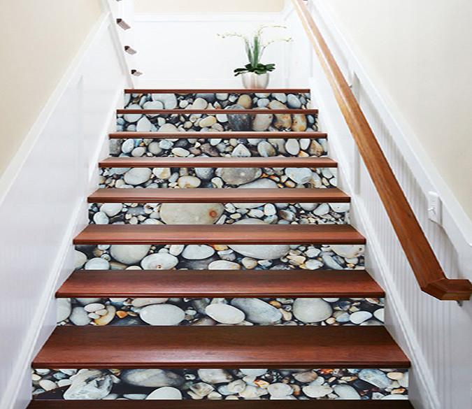 3D Stone Heap 1108 Stair Risers Wallpaper AJ Wallpaper 