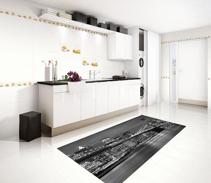 3D New York Night View Kitchen Mat Floor Mural Wallpaper AJ Wallpaper 