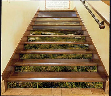 3D Grassland Stones 44 Stair Risers Wallpaper AJ Wallpaper 