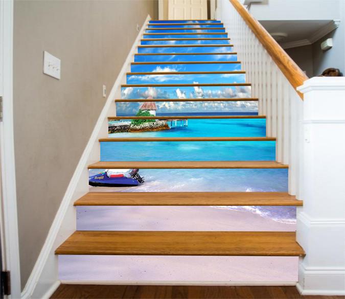 3D Beach Scenery 51 Stair Risers Wallpaper AJ Wallpaper 