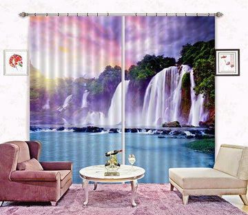 3D Waterfall Lake Curtains Drapes Wallpaper AJ Wallpaper 