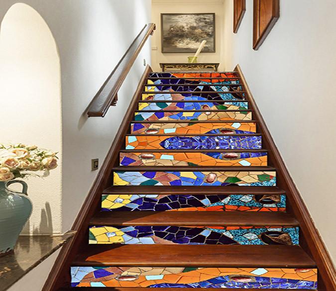 3D Stone Slices Pattern 1143 Stair Risers Wallpaper AJ Wallpaper 