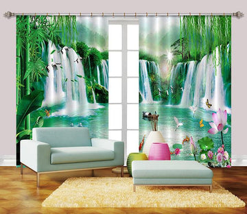 3D Lake Waterfalls 2240 Curtains Drapes Wallpaper AJ Wallpaper 