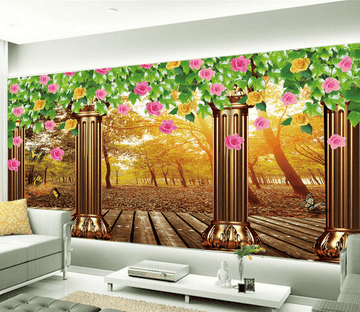 Pillars And Forest Wallpaper AJ Wallpaper 