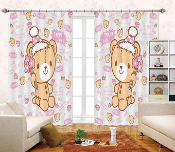 3D Lovely Doll Bear 2351 Curtains Drapes Wallpaper AJ Wallpaper 