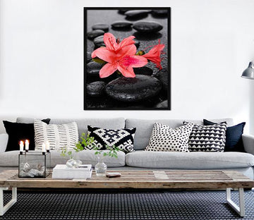 3D Stone Safflower 001 Fake Framed Print Painting Wallpaper AJ Creativity Home 