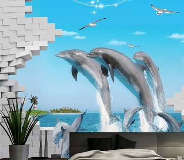 Jumping Dolphins Wallpaper AJ Wallpaper 