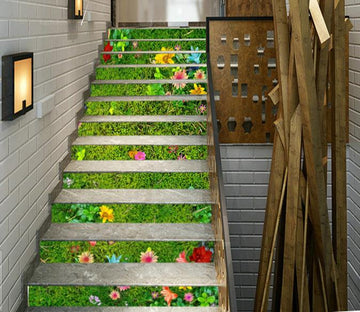 3D Grassland Flowers 576 Stair Risers Wallpaper AJ Wallpaper 
