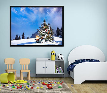 3D Christmas Tree 024 Fake Framed Print Painting Wallpaper AJ Creativity Home 