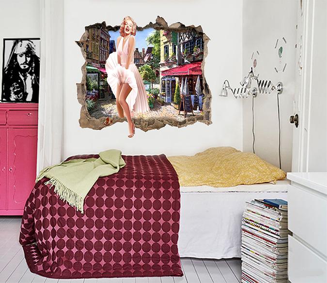 3D Marilyn Monroe 25 Broken Wall Murals Wallpaper AJ Wallpaper 