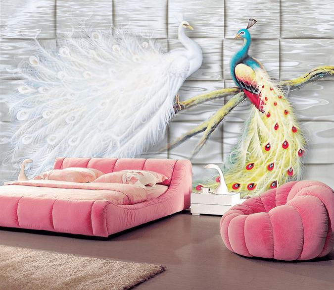 Two Peacocks Wallpaper AJ Wallpaper 