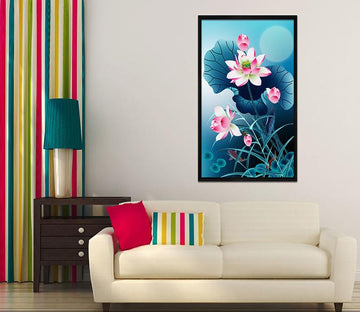 3D Lotus Pond 039 Fake Framed Print Painting Wallpaper AJ Creativity Home 