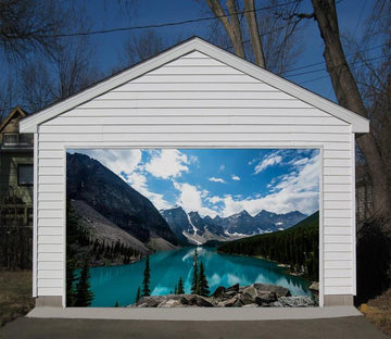 3D Snow Mountain Blue Lake 213 Garage Door Mural Wallpaper AJ Wallpaper 