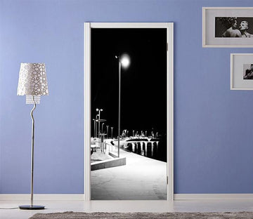 3D Lakeside Street Lights 29 Door Mural Wallpaper AJ Wallpaper 