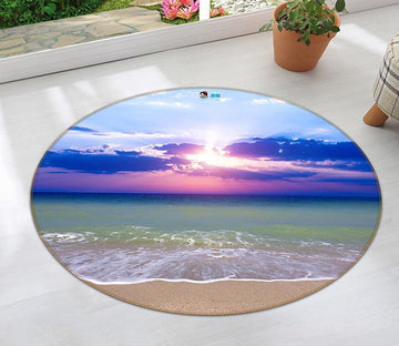 3D Magic Sea Sunset 123 Round Non Slip Rug Mat Mat AJ Creativity Home 