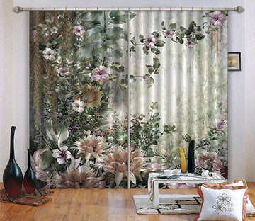 3D Dense Lush Flowers 545 Curtains Drapes Wallpaper AJ Wallpaper 