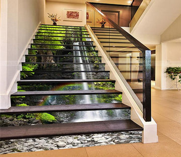 3D Waterfall Rainbow 927 Stair Risers Wallpaper AJ Wallpaper 