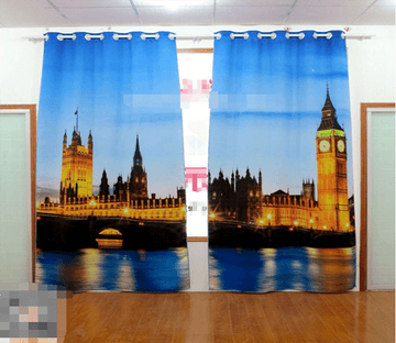 3D London Night Scenery 1144 Curtains Drapes Wallpaper AJ Wallpaper 