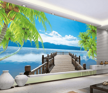 Lake Wooden Corridor Wallpaper AJ Wallpaper 