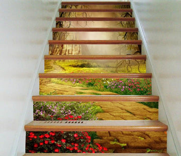 3D Castle Road Flowers 2 Stair Risers Wallpaper AJ Wallpaper 