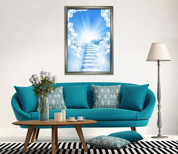 3D Cloud Stairs 013 Fake Framed Print Painting Wallpaper AJ Creativity Home 