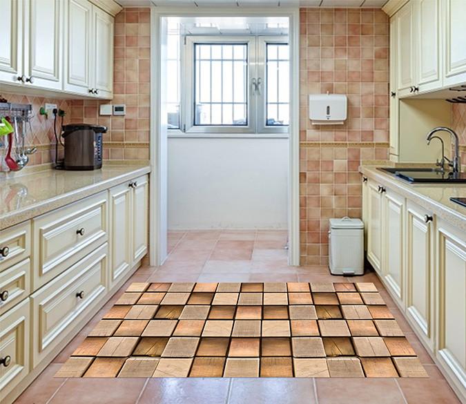 3D Wood Grids 155 Kitchen Mat Floor Mural Wallpaper AJ Wallpaper 