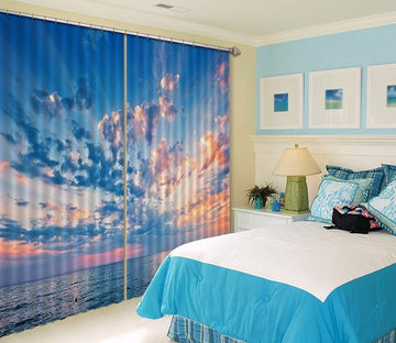 3D Sea Sunset Clouds 482 Curtains Drapes Wallpaper AJ Wallpaper 