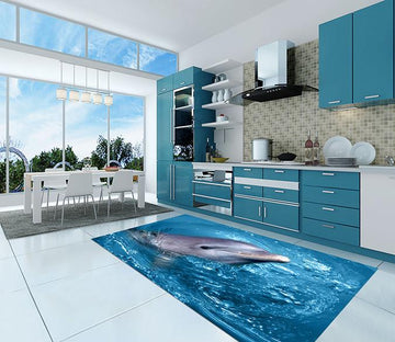 3D Dolphin Whirlpool 029 Kitchen Mat Floor Mural Wallpaper AJ Wallpaper 