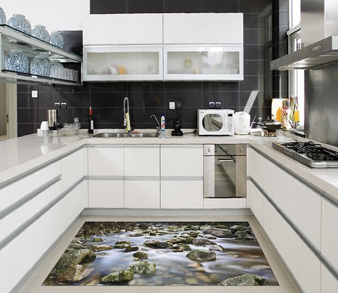 3D Creek Rocks 031 Kitchen Mat Floor Mural Wallpaper AJ Wallpaper 