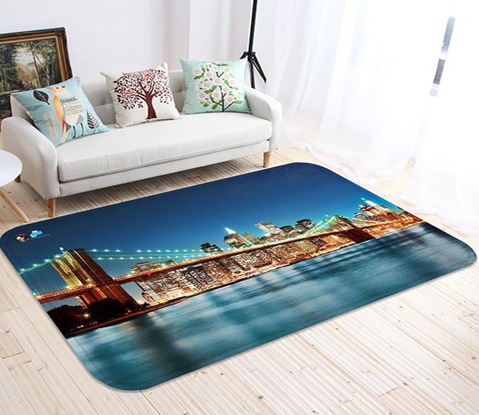 3D New York Bridge 25 Non Slip Rug Mat Mat AJ Creativity Home 