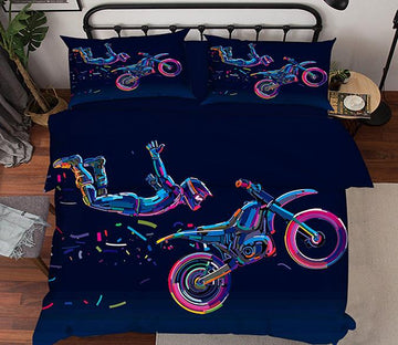 3D Motorcyclist 23 Bed Pillowcases Quilt Wallpaper AJ Wallpaper 