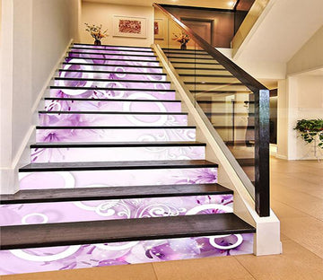 3D Rings And Flowers 1005 Stair Risers Wallpaper AJ Wallpaper 