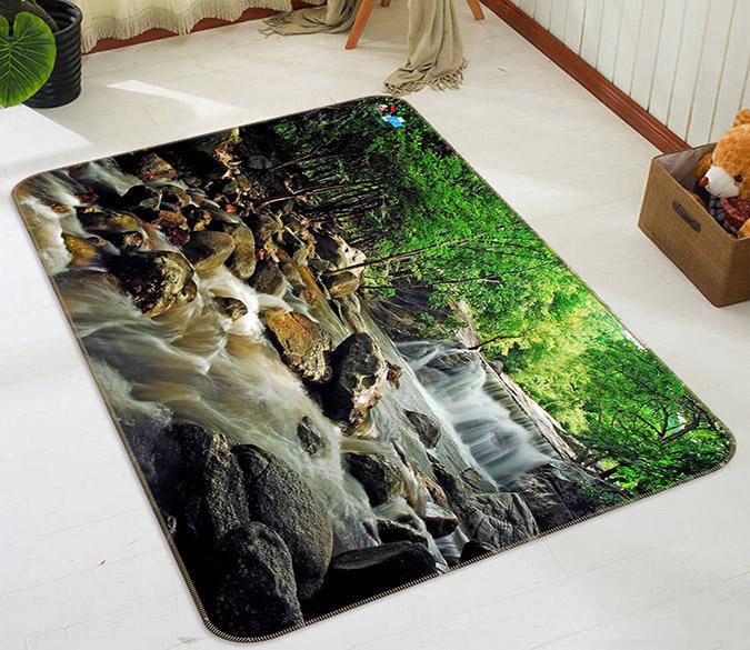 3D Forest River 235 Non Slip Rug Mat Mat AJ Creativity Home 