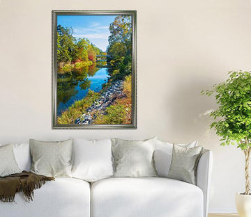 3D Calm River 118 Fake Framed Print Painting Wallpaper AJ Creativity Home 