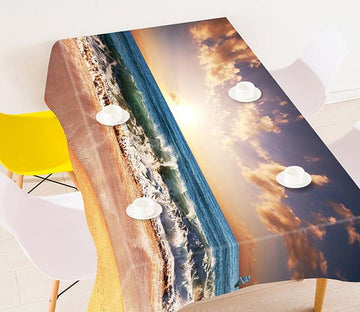 3D Beach Sunset Waves 808 Tablecloths Wallpaper AJ Wallpaper 