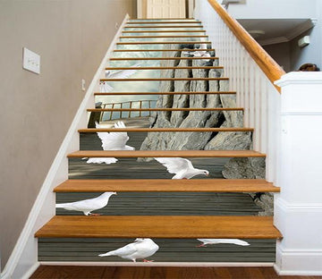 3D Wooden Road Birds 1287 Stair Risers Wallpaper AJ Wallpaper 