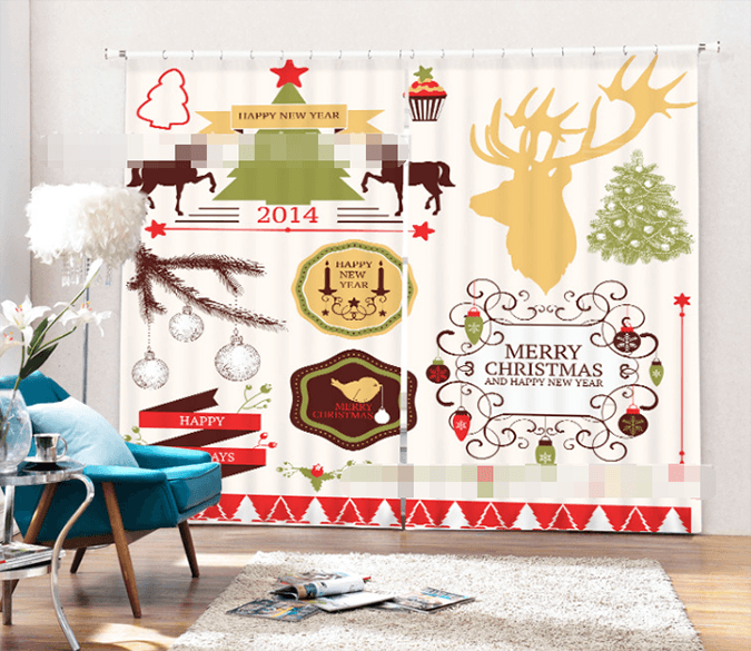 3D Christmas Pattern 1359 Curtains Drapes Wallpaper AJ Wallpaper 