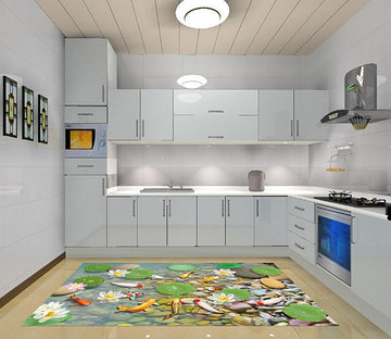 3D Fish Pond Stones 144 Kitchen Mat Floor Mural Wallpaper AJ Wallpaper 