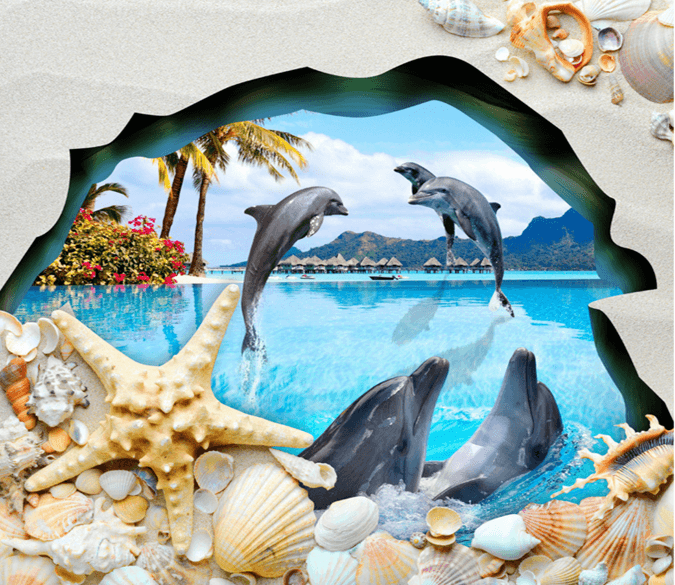 3D Bustling Ocean Floor Mural Wallpaper AJ Wallpaper 2 