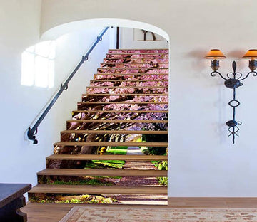 3D Path Flowering Trees 1452 Stair Risers Wallpaper AJ Wallpaper 