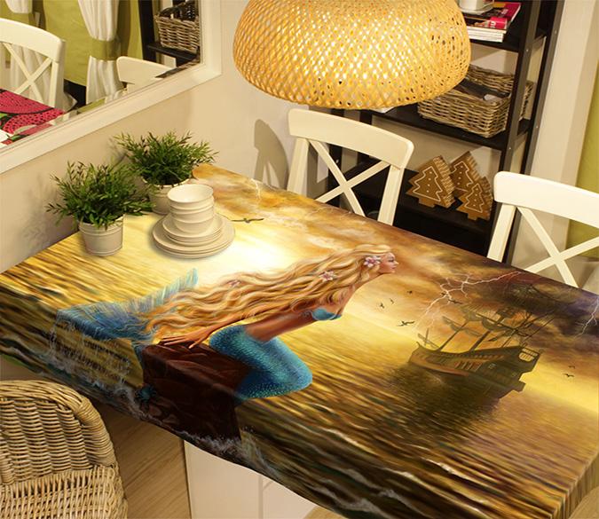 3D Pretty Mermaid 72 Tablecloths Wallpaper AJ Wallpaper 