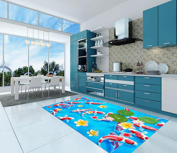 3D Lake Carps 059 Kitchen Mat Floor Mural Wallpaper AJ Wallpaper 
