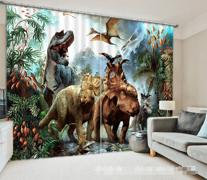 3D Dinosaurs 1318 Curtains Drapes Wallpaper AJ Wallpaper 