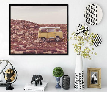 3D Yellow Car 191 Fake Framed Print Painting Wallpaper AJ Creativity Home 